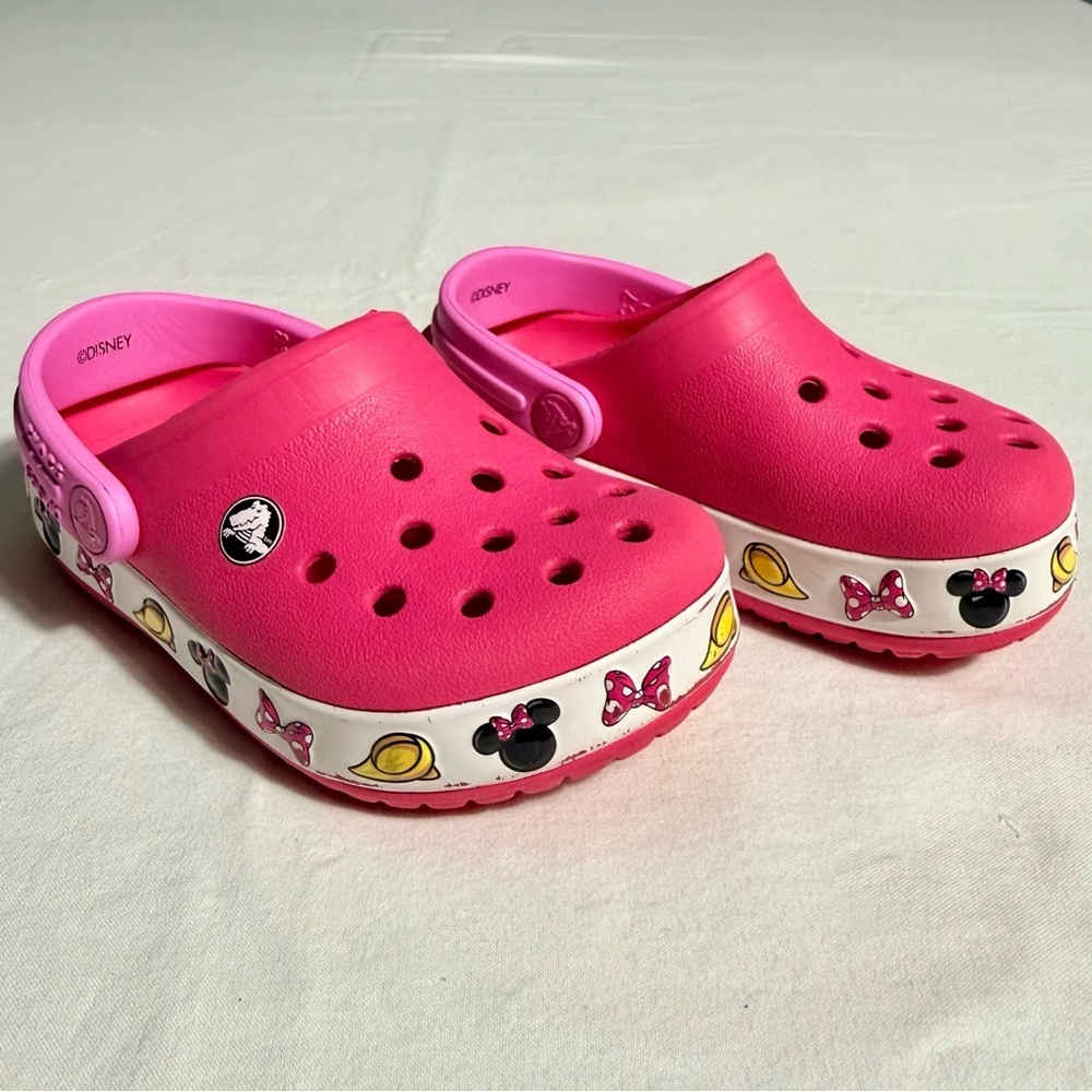 Crocs Disney Crocbands Minnie Mouse Clogs Girls 7 Slip Ons Paradise Pink Summer
